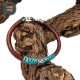 HANDMADE LEATHER BRACELET WITH STEEL LOBSTER AND BEAD