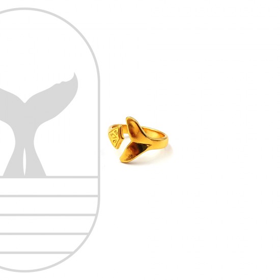 WHALE TAIL RING GOLD PLATED