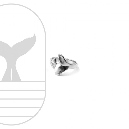 WHALE TAIL RING SILVER PLATED