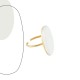 STAINLESS STEEL GOLD PLATED RING WITH OVAL SHAPE AND WHITE ENAMEL