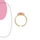 STAINLESS STEEL GOLD PLATED RING WITH OVAL SHAPE AND FUCHSIA ENAMEL
