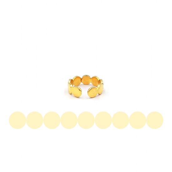RING WITH GOINT CIRCLES GOLD PLATED