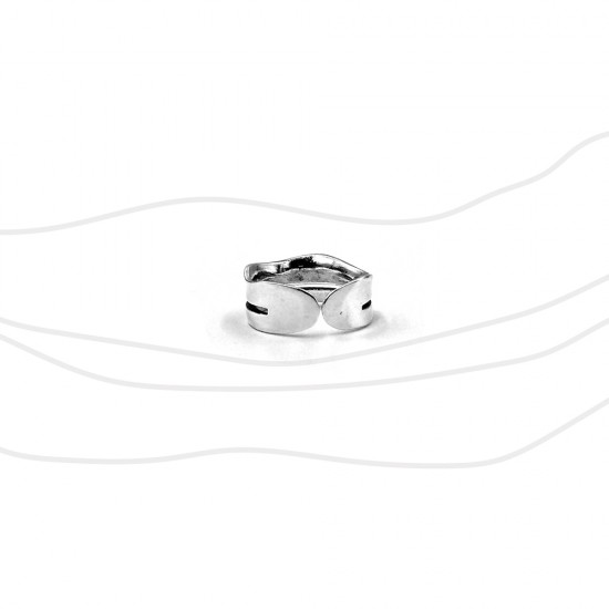 WAVY RING WITH A GAP IN THE MIDDLE SILVER PLATED