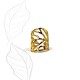 RING LEAF WIREFRAME GOLD PLATED