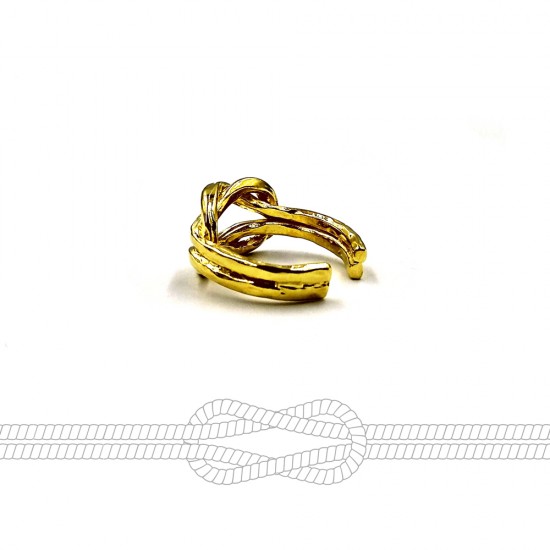 RING WITH HERCULES KNOT GOLD PLATED