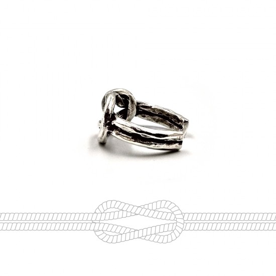 RING WITH HERCULES KNOT SILVER PLATED