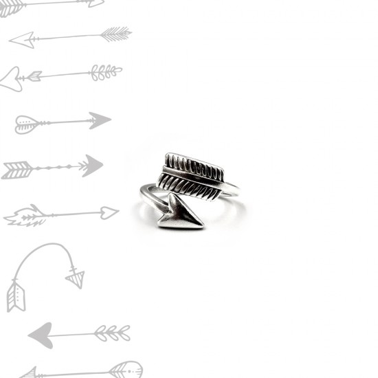 RING WITH ARROW SHAPE SILVER PLATED