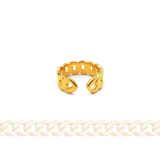 CHAIN RING GOLD PLATED