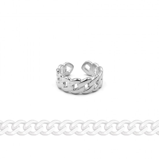 CHAIN RING SILVER PLATED