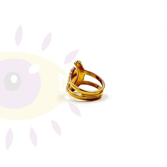 RING WITH EYE DESIGN AND EYELASHES GOLD PLATED