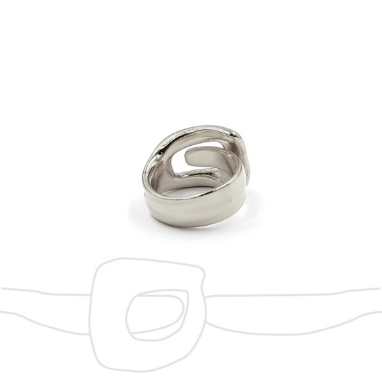 RING WITH BELT DESIGN SILVER PLATED