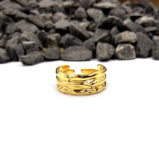 RING WITH BABOO DESIGN GOLD PLATED