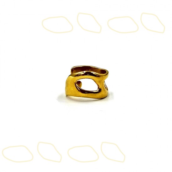 RING WITH IRREGULAR GAPS GOLD PLATED
