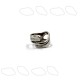 RING WITH IRREGULAR GAPS SILVER PLATED