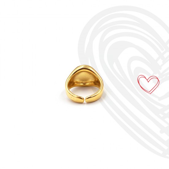 RING WITH ENAMEL HEART