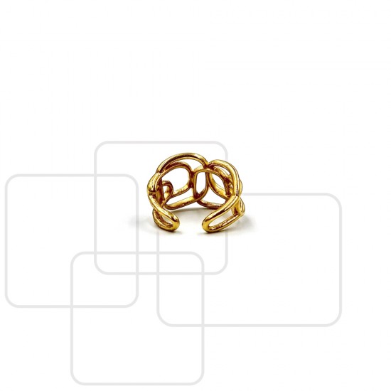 RING WITH IRREGULAR SHAPES GOLD PLATED