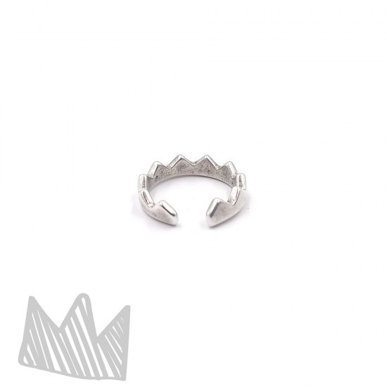 CROWN SHAPED RING SILVER PLATED