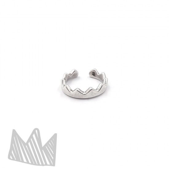 CROWN SHAPED RING SILVER PLATED