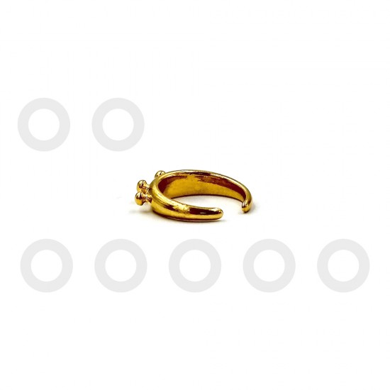 ETHNIC RING WITH BIG GRAINS GOLD PLATED