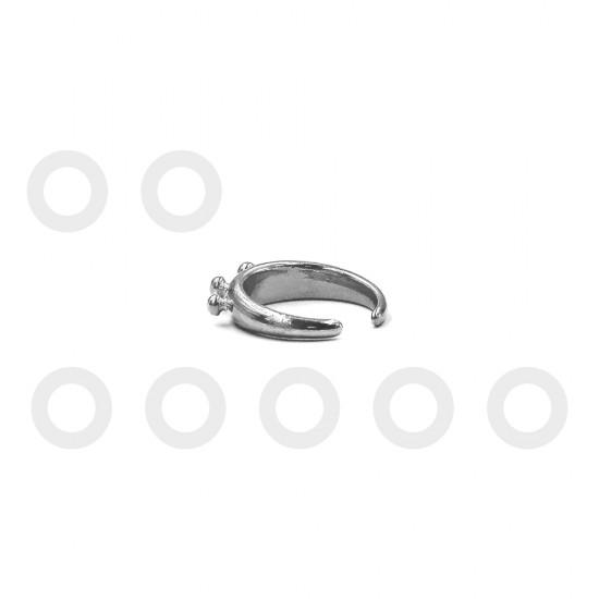 ETHNIC RING WITH BIG GRAINS SILVER PLATED