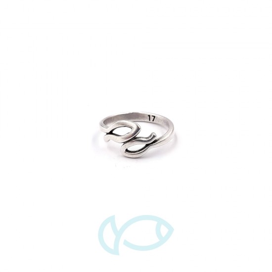 DOUBLE FISH WIRE RING SILVER PLATED
