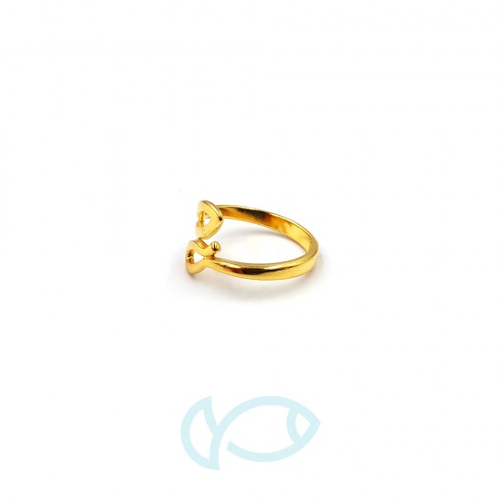 DOUBLE FISH WIRE RING GOLD PLATED