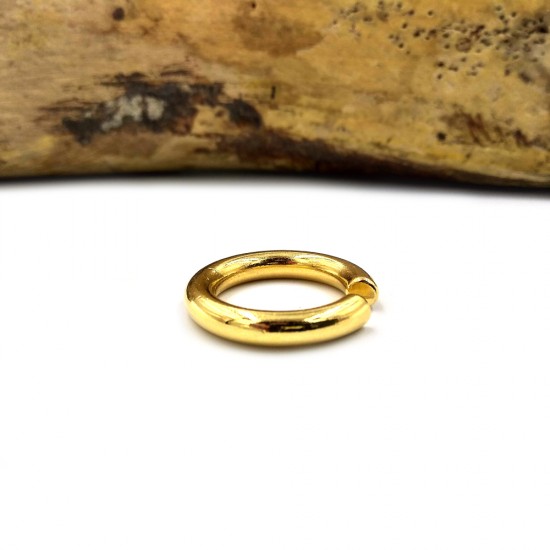 RING ROUND CYLINDRICAL GOLD PLATED