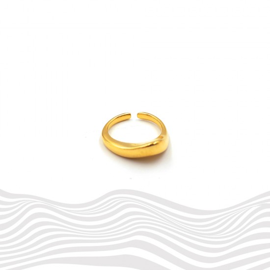 RING WITH WAVE DESIGN GOLD PLATED