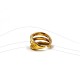 RING WITH THREE ORGANIC LINES GOLD PLATED