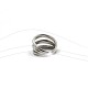 RING WITH THREE ORGANIC LINES SILVER PLATED