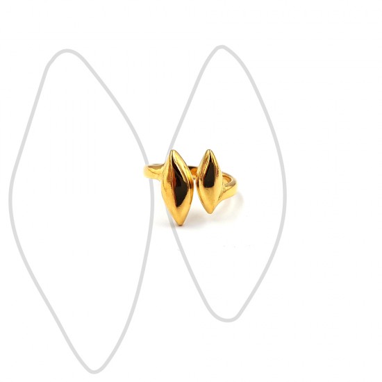 RING WITH DOUBLE RHOMBUS DESIGN GOLD PLATED