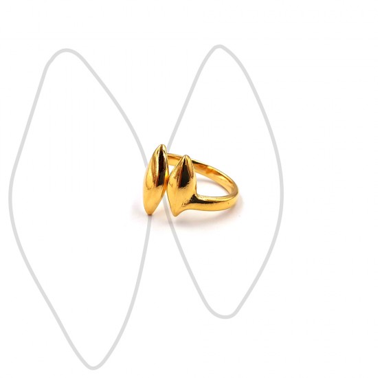 RING WITH DOUBLE RHOMBUS DESIGN GOLD PLATED