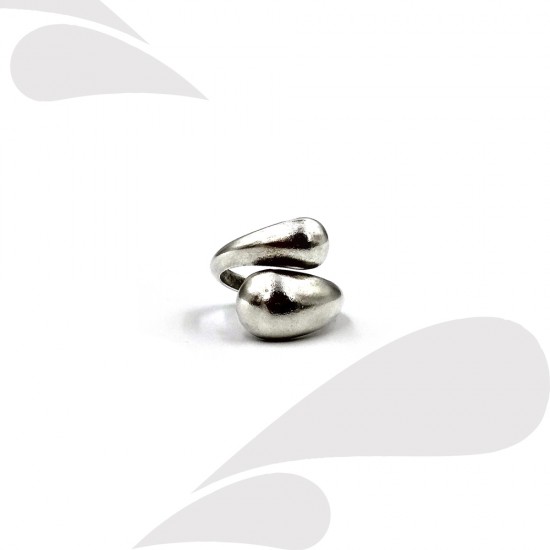 RING WITH BOLD ENDS SILVER PLATED