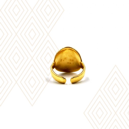 RING WITH ETHNIC ELEGANT CIRCLE GOLD PLATED