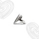 RING WITH ETHNIC ELEGANT HEART SHINNY SILVER PLATED