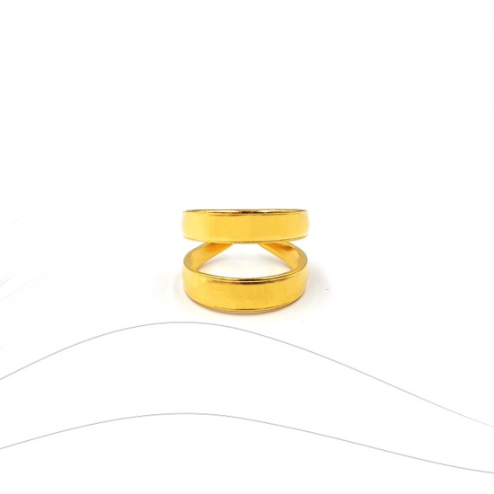 RING WITH TWO BOLD LINES GOLD PLATED