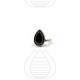 RING WITH DROP SHAPE AND BLACK ENAMEL SILVER PLATED