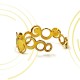 METALLIC BRASS BRACELET WITH CIRCLES GOLD PLATED
