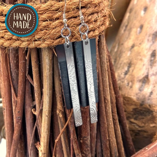 HANDMADE EARRINGS FORGED WITH 2 PLATES