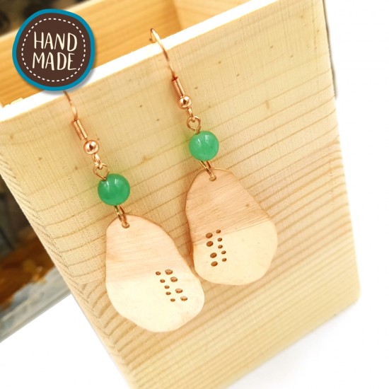 HANDMADE IRREGULAR EARRINGS WITH SEVERAL HOLES ROSE GOLD PLATED
