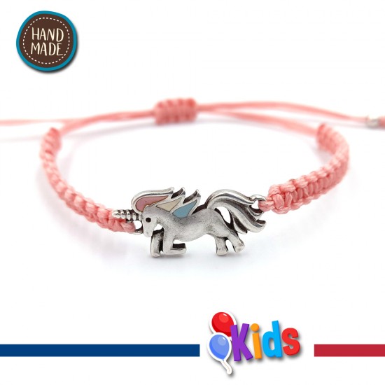 BRACELET FOR CHILDREN WITH UNICORN AND 3 ENAMEL COLOURS