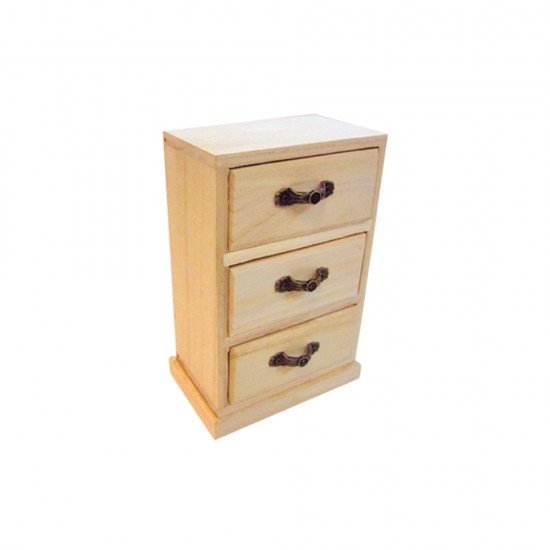 WOODEN CHEST OF DRAWERS WITH THREE DRAWERS 12cm