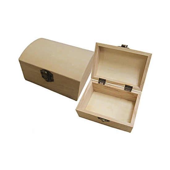WOODEN BOX WITH CURVED BOBBED LID SUCH AS TRUNK 11cm