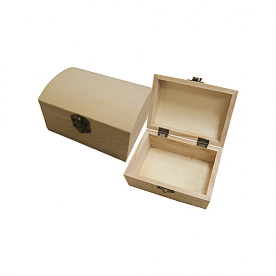 WOODEN BOX WITH CURVED BOBBED LID SUCH AS TRUNK 9,5cm