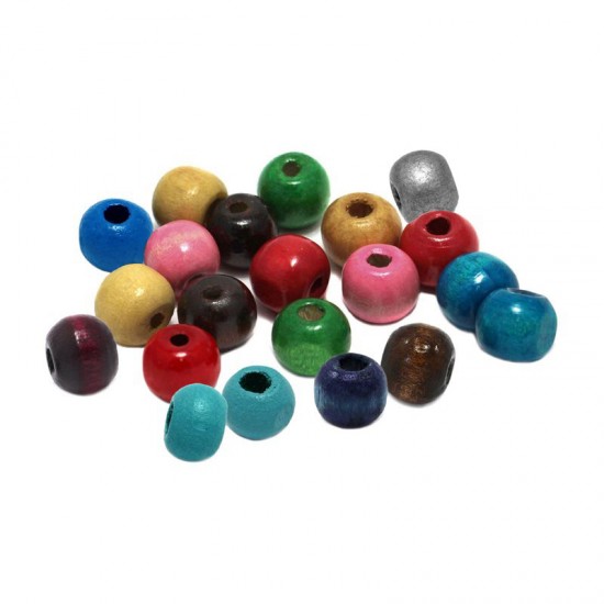 WOODEN ROUND BEAD 10mm / HOLE 3mm (20 PIECES)
