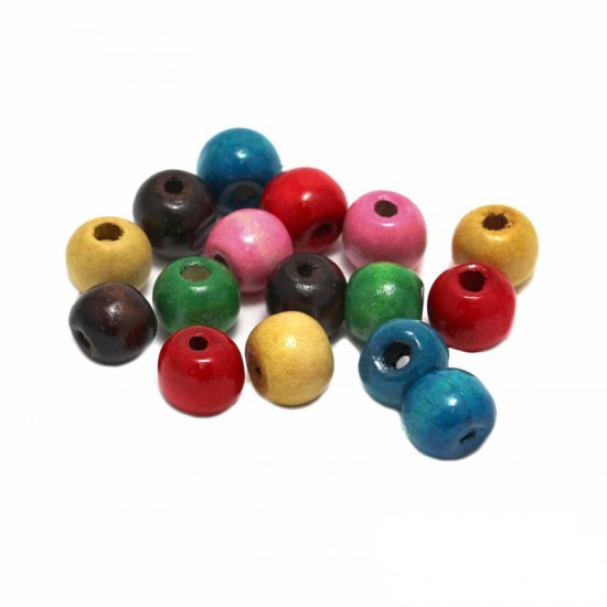 WOODEN ROUND BEAD 12mm / HOLE 4mm (20 PIECES)