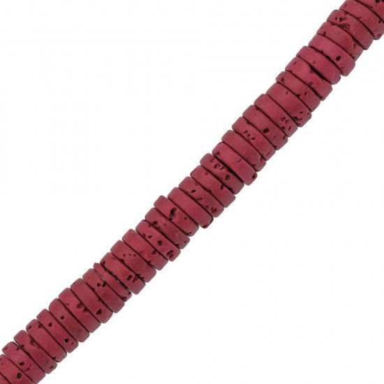 LAVA BEADS RONDELLE 2x4mm ~40cm RED