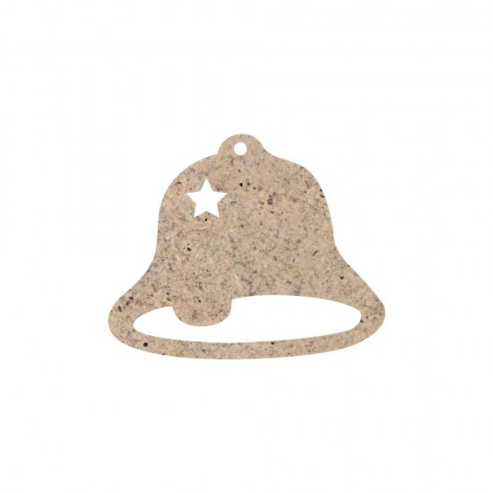 CHRISTMAS ORNAMENT BELL WITH STAR UNPAINTED MDF 8Χ6,5cm