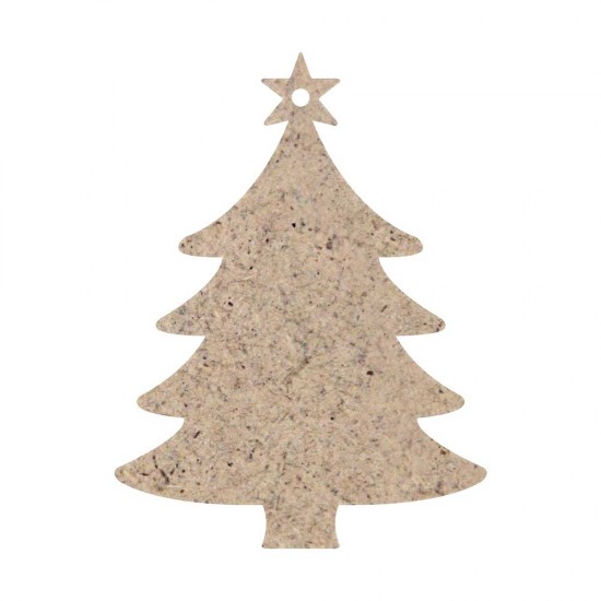 CHRISTMAS ORNAMENT TREE WITH STAR ON TOP UNPAINTED MDF 7,5X10cm