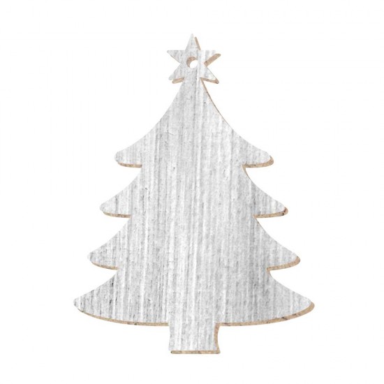 CHRISTMAS ORNAMENT TREE WITH STAR ON TOP PAINTED (SHABBY CHIC) MDF 7,5X10cm